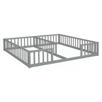 Letto a castello singolo con sponde protettive, pino e legno ingegnerizzato, naturale e grigio, sicuro, robusto, salvaspazio, facile montaggio per bambini