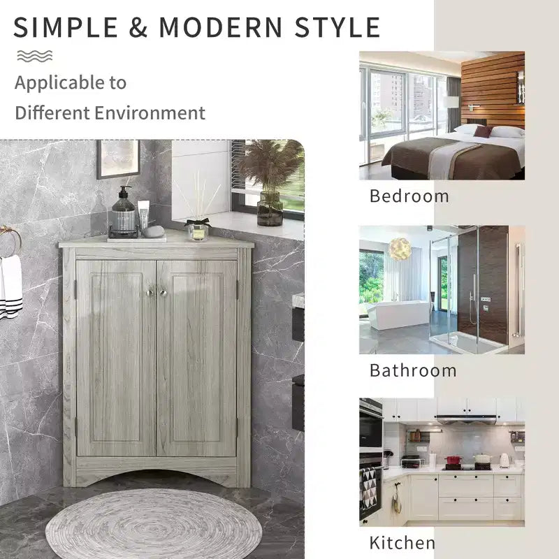Mobile angolare da bagno Ellis Modern Wood