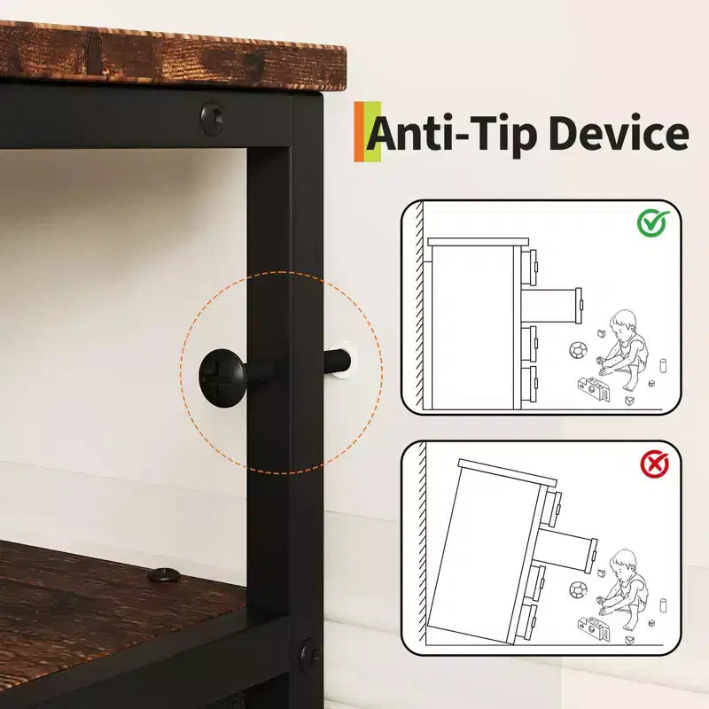 Comò porta TV in tessuto da 63 pollici per camera da letto - Cassettiera lunga a 12 cassetti per soggiorno - Cassettiera nera con ripiani aperti