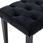 Panca moderna in velluto da 45,2" con ottomana, panca rettangolare imbottita con bottoni, gambe in legno, panca per scarpe per soggiorno, camera da letto