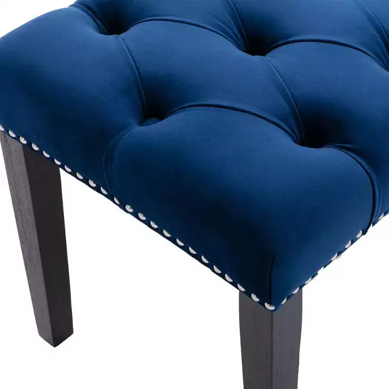 Panca moderna in velluto da 45,2" con ottomana, panca rettangolare imbottita con bottoni, gambe in legno, panca per scarpe per soggiorno, camera da letto
