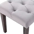 Panca moderna in velluto da 45,2" con ottomana, panca rettangolare imbottita con bottoni, gambe in legno, panca per scarpe per soggiorno, camera da letto