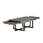 Tavolino da caffè Eldersley a 2 cassetti - Grigio