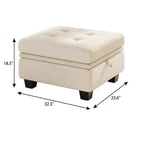 Pouf contenitore trapuntato in velluto nero, 32