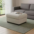 Ottoman trapuntato in velluto a coste beige e nero da 37".