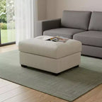 Ottoman trapuntato in velluto a coste beige e nero da 37".