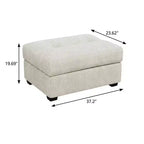 Ottoman trapuntato in velluto a coste beige e nero da 37".