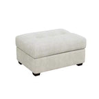 Ottoman trapuntato in velluto a coste beige e nero da 37".