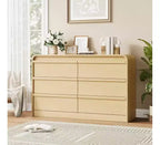 Cassettiera moderna ad arco con 6 cassetti per tavolo da pranzo - Cassettone in legno nero largo 120 cm - Design con bordi curvi - Ampio spazio di archiviazione per sala da pranzo, camera da letto, soggiorno
