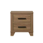 Struttura letto in legno di transizione Carter con testiera incassata e 2 comodini