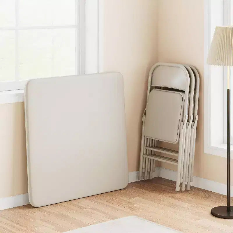 Tavolo Pieghevole, Tavolo e Sedie Pieghevoli Quadrati a 3 Pezzi, Tavolo Quadrato Moderno per Sala da Pranzo, Tavolo da Gioco per Casa, Feste, Picnic