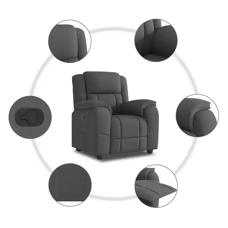 Poltrona Reclinabile Elettrica con Funzione Massaggio in Tessuto