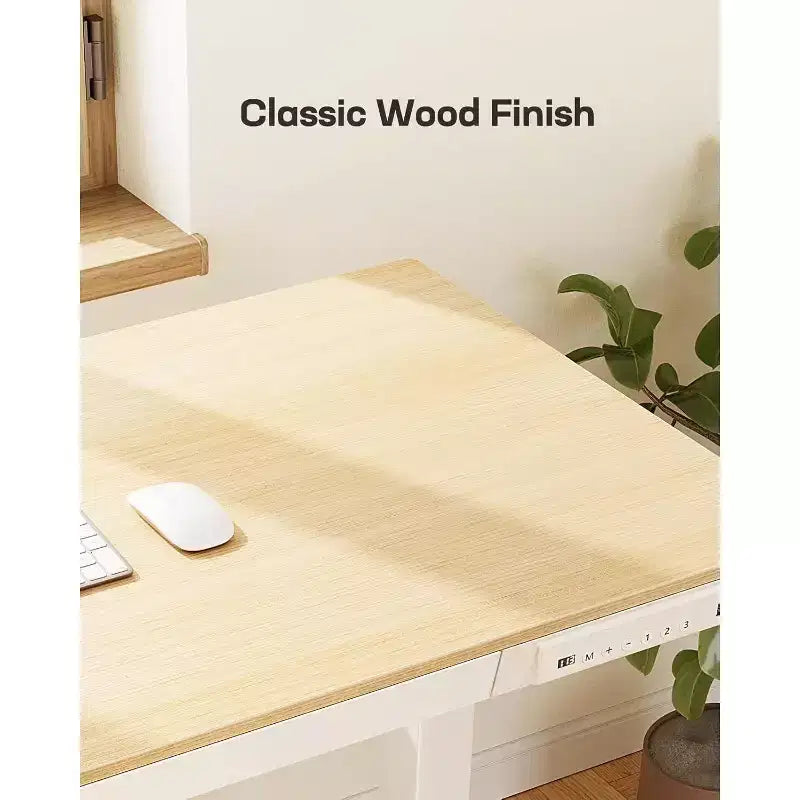 Scrivania in piedi da 48 x 24 pollici con cassetto, Scrivania elettrica in piedi con piano unico, Scrivania regolabile in altezza con porte di ricarica USB