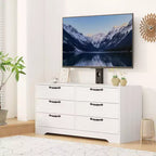 Mobile TV moderno da 63" con supporto per TV da 75 pollici, console multimediale regolabile in altezza a 6 cassetti, centro di intrattenimento robusto in MDF per soggiorno, camera da letto