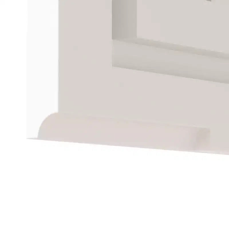 Specchiera a LED bianca con cornice in acrilico con display di ora e temperatura, illuminazione a tre colori, 2 prese e 2 USB