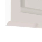 Specchiera a LED bianca con cornice in acrilico con display di ora e temperatura, illuminazione a tre colori, 2 prese e 2 USB