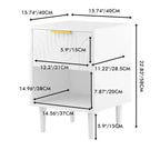 Comodino moderno da 57,99 cm con un ampio cassetto e ripiano aperto, maniglia decorativa dorata, per camera da letto e soggiorno, bianco
