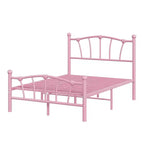 Struttura Letto Matrimoniale in Metallo a Cuore con Testiera e Pediera, Design a Piattaforma con Robusto Supporto a Doghe e Spazio Contenitore Sotto il Letto per Camera da Letto
