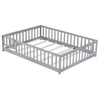Letto a pavimento a grandezza naturale con recinzione e porta per la cameretta dei bambini