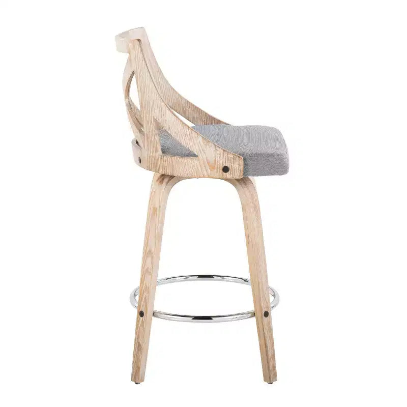 Sgabelli da bar Charlotte altezza bancone, colore bianco/grigio chiaro (set da 2)