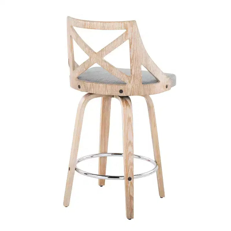 Sgabelli da bar Charlotte altezza bancone, colore bianco/grigio chiaro (set da 2)