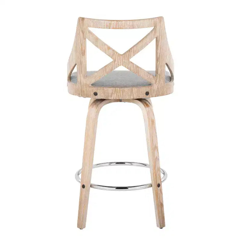 Sgabelli da bar Charlotte altezza bancone, colore bianco/grigio chiaro (set da 2)