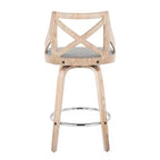 Sgabelli da bar Charlotte altezza bancone, colore bianco/grigio chiaro (set da 2)