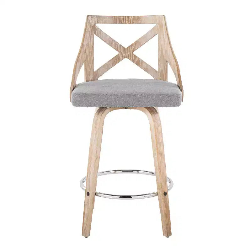 Sgabelli da bar Charlotte altezza bancone, colore bianco/grigio chiaro (set da 2)