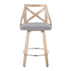 Sgabelli da bar Charlotte altezza bancone, colore bianco/grigio chiaro (set da 2)