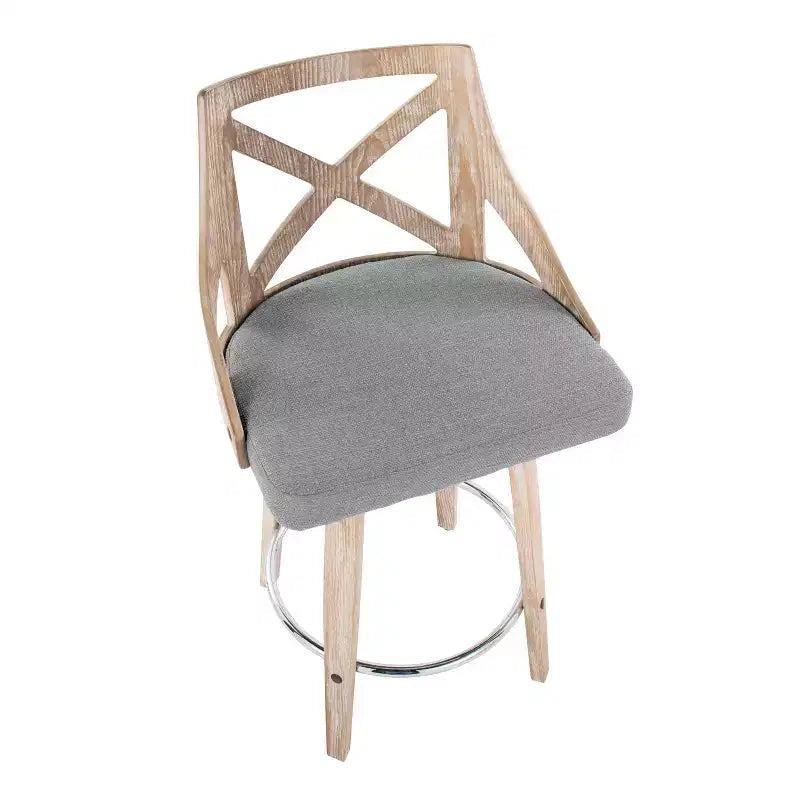 Sgabelli da bar Charlotte altezza bancone, colore bianco/grigio chiaro (set da 2)