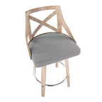 Sgabelli da bar Charlotte altezza bancone, colore bianco/grigio chiaro (set da 2)
