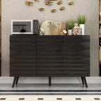 Madia da 47,2" con Design Moderno, Buffet Nero, Mobile Contenitore, Consolle per Arredamento Casa in Legno