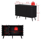 Madia da 47,2" con Design Moderno, Buffet Nero, Mobile Contenitore, Consolle per Arredamento Casa in Legno