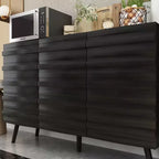 Madia da 47,2" con Design Moderno, Buffet Nero, Mobile Contenitore, Consolle per Arredamento Casa in Legno