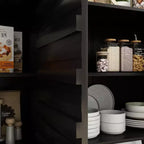 Madia da 47,2" con Design Moderno, Buffet Nero, Mobile Contenitore, Consolle per Arredamento Casa in Legno