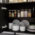 Madia da 47,2" con Design Moderno, Buffet Nero, Mobile Contenitore, Consolle per Arredamento Casa in Legno